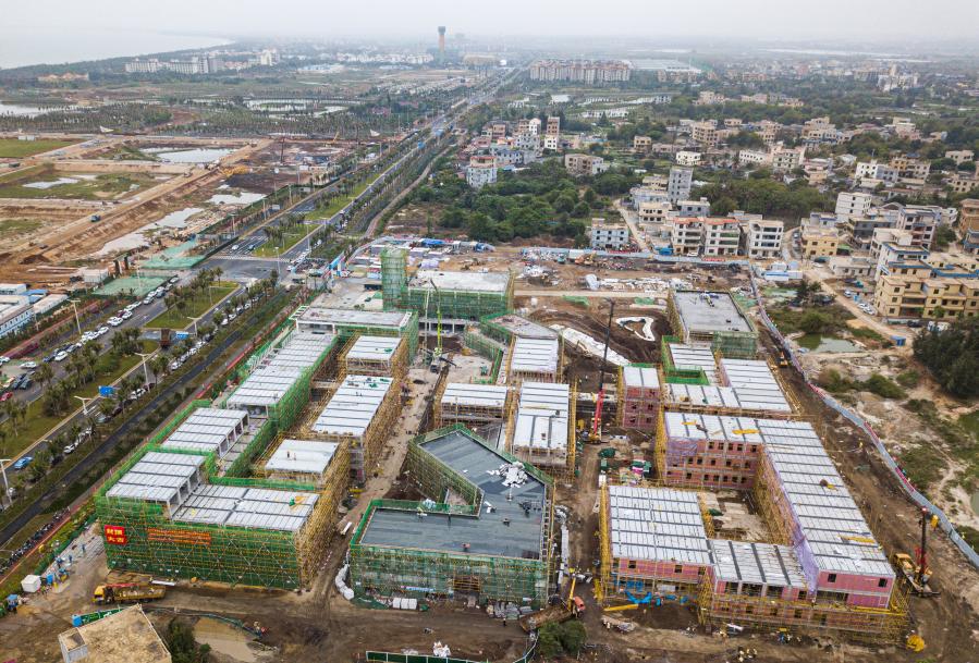海口江东新区1.5级企业港项目封顶